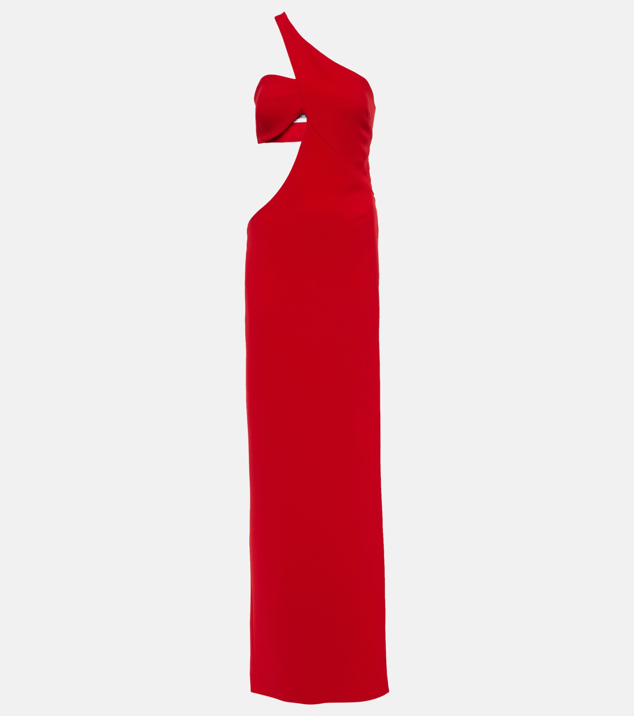 Mônot Red Cut-Out Thigh High Slit Leg Gown