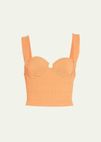 Altuzarra Sunset Orange Cropped Sweetheart Neck Top