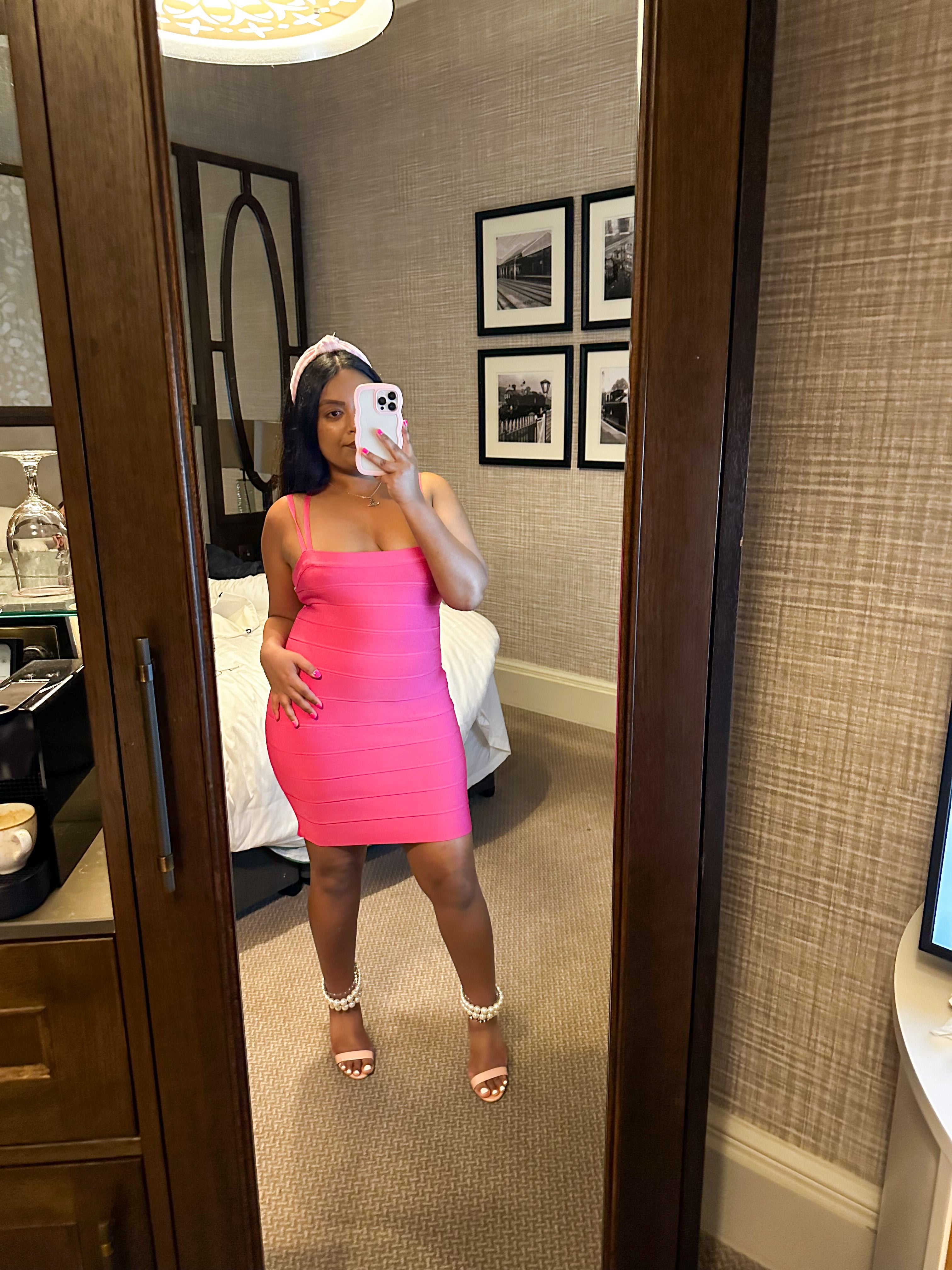 Alexandre Vauthier Pearl Crystal Ankle Strap Pink Sandal High Heels - House Of Huntington