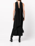 JOHANNA ORTIZ Puntadas Liricas Cutout Crepe Midi Black Dress - House Of Huntington
