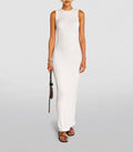 Skims Soft Lounge White Ribbed Knit Sleeveless Dress