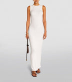 Skims Soft Lounge White Ribbed Knit Sleeveless Dress