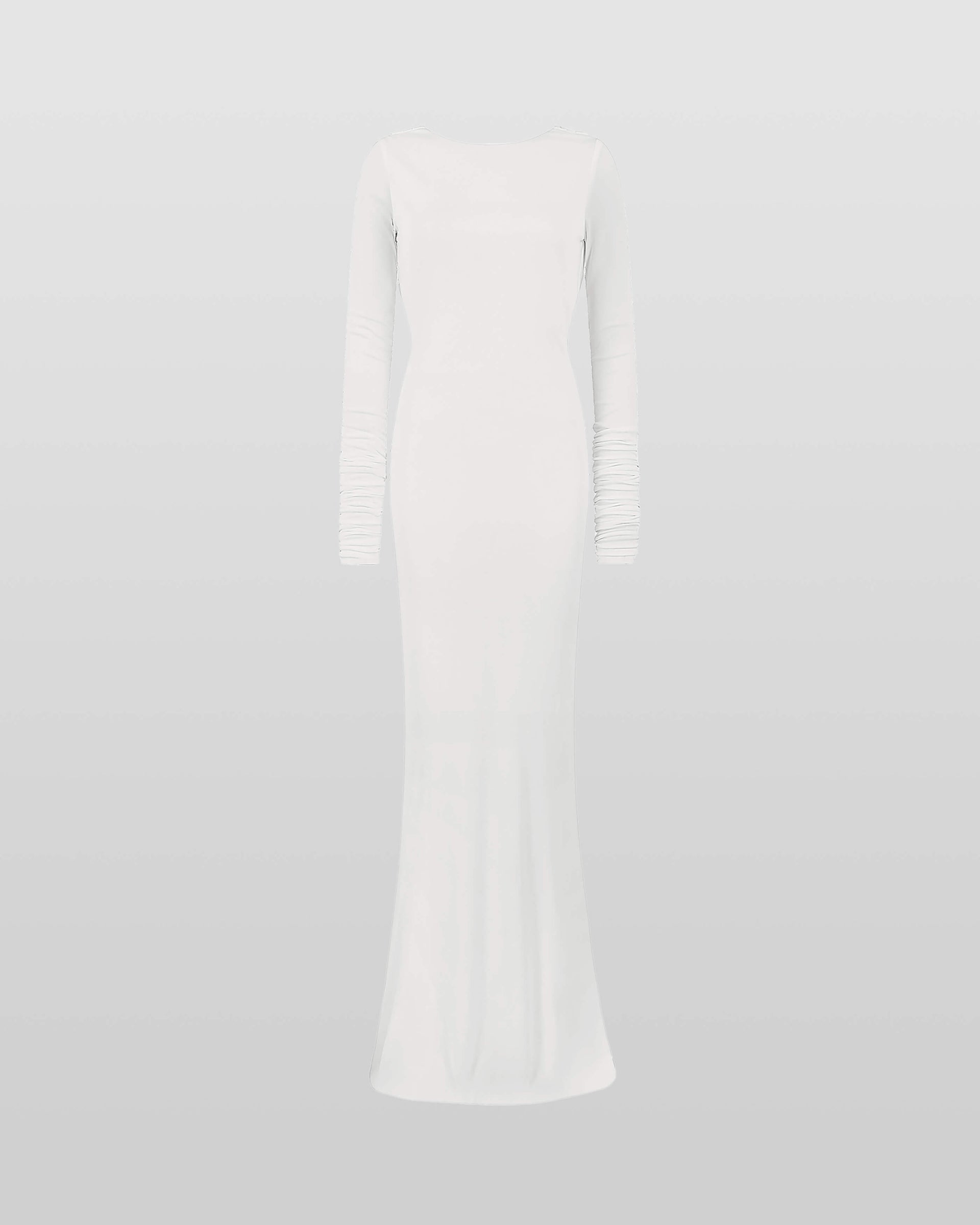 Rat and Boa Rodeo White Long Sleeve Low Back Maxi Dress