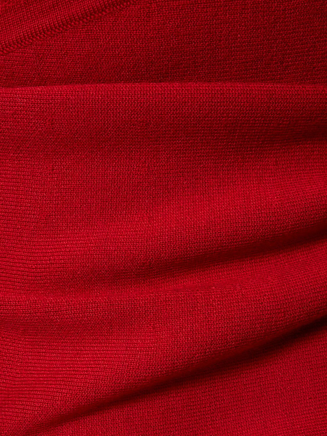 Gabriela Hearst Red Shar Wool & Cashmere-Silk Compact Knit Dress