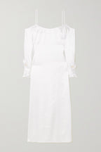 Galvan London White Valencia Off-The-Shoulder Silk-Satin Bridal Wedding Dress - House Of Huntington