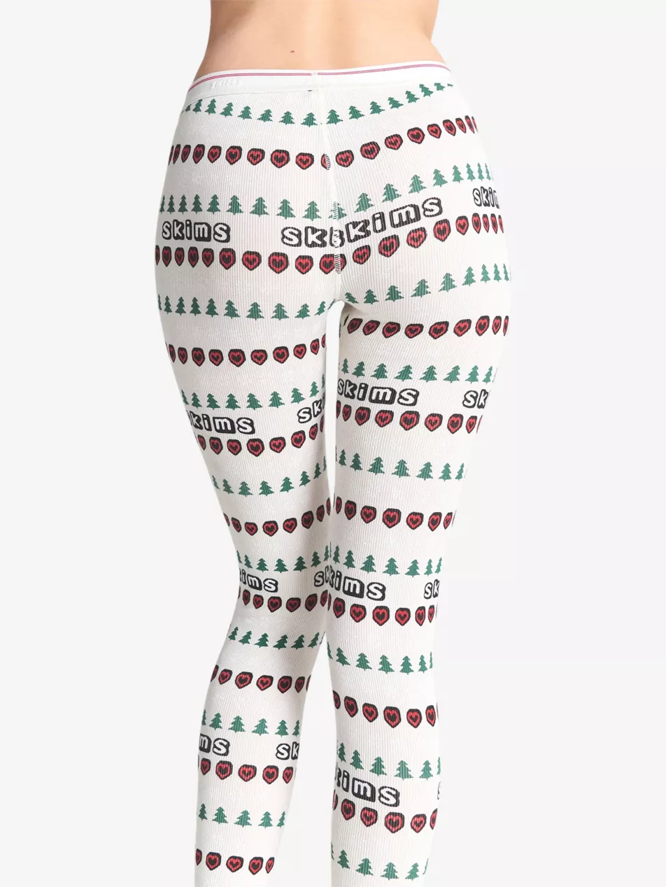 SKIMS x Cactus Plant Flea Market Fair Isle Logo Ribbed Henley Cotton Lounge Set