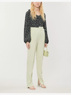 Rixo London Kym Floral Woven Ruffle Neck Long Sleeve Blouse Top - House Of Huntington