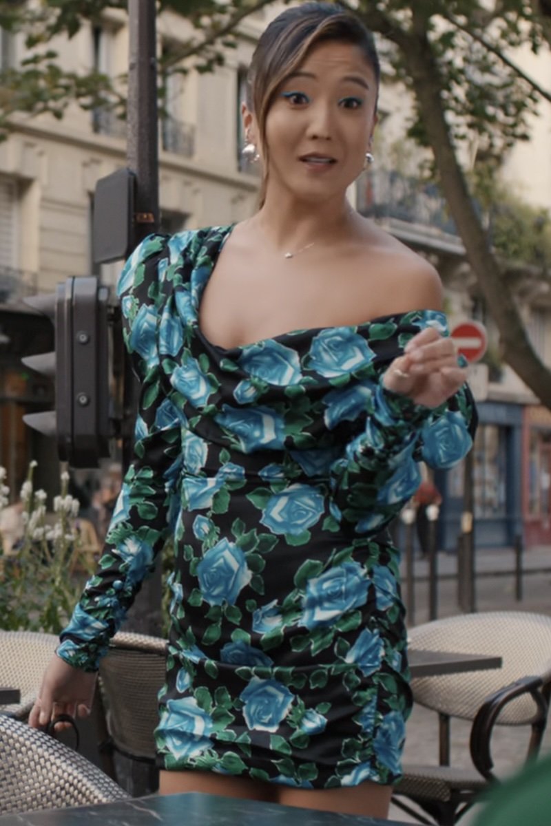 alessandra rich floral mini dress Floral Puff-Sleeve Silk Mini Dress