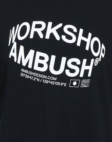 AMBUSH Workshop – Schwarzes T-Shirt mit Revolve-Logo