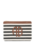 Anine Bing Striped AB Monogram Logo Lili Pouch Clutch