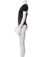 MAXIMILIAN DAVIS Black Disco Draped Sleeveless Bodysuit - House Of Huntington
