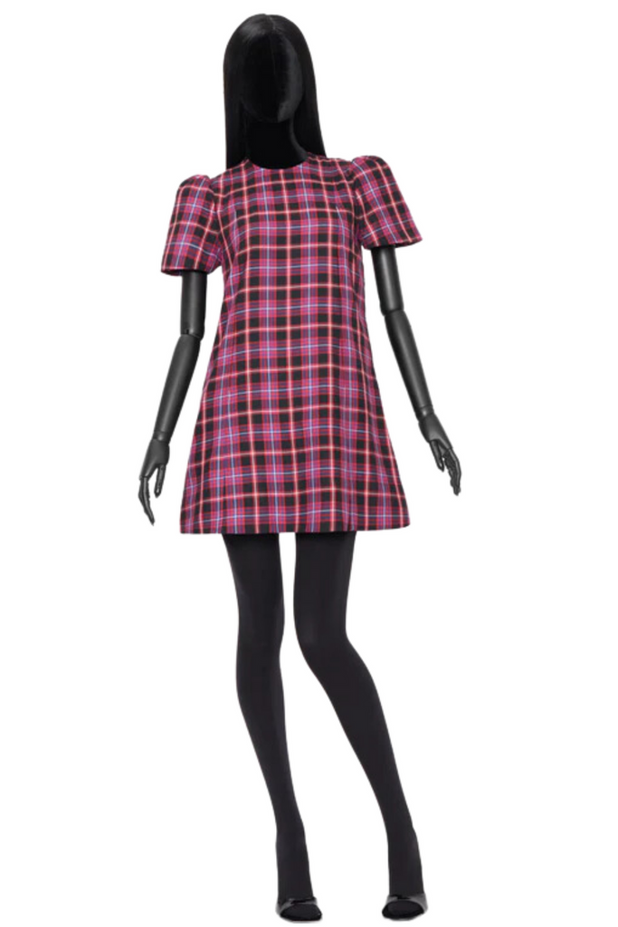 The Vampire's Wife The Wilma Red Tartan Plaid Check Print Shift Dress - House Of Huntington