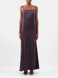 RAEY Straight-Neck Burgundy Maxi Slip Dress - House Of Huntington