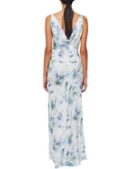 Bec + Bridge Corrine Floral Slip Watercolour Satin V Neck Maxi Dress