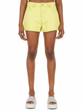 Ganni Yellow Denim Logo Shorts
