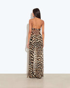 Rat and Boa – Astra – Chiffon-Tunika-Maxikleid mit Animalprint