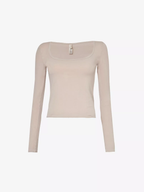 Skims Stone Grey New Vintage Long Sleeve T-Shirt Top