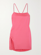 The Attico Neon Pink Fujiko Studded Mini Dress
