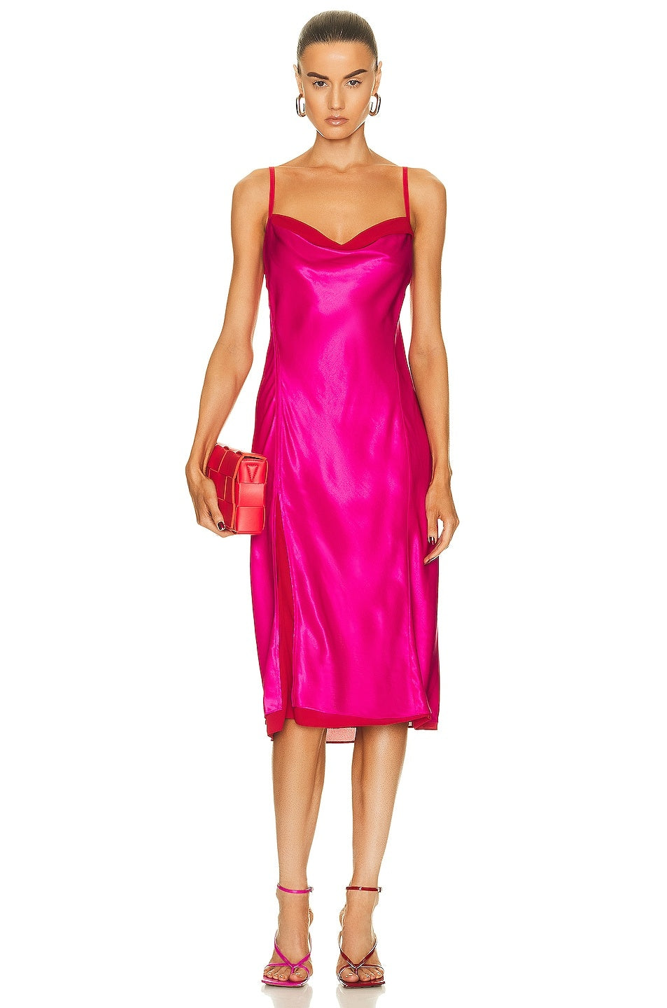 Acne Studios Dasa Pink Red Satin Slip Dress