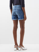 Raey Comet Mid-Rise Long Organic Cotton Denim Shorts - House Of Huntington