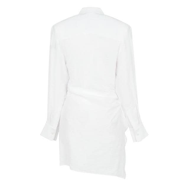JACQUEMUS La Robe Bahia Woven Mini vestido blanco