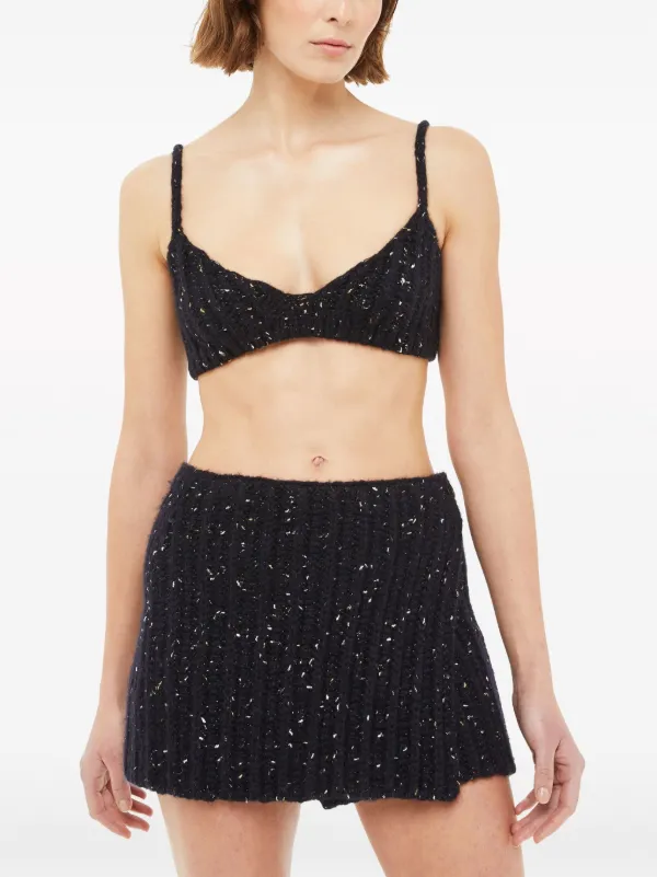 Alanui Midnight Blue Knit The Astral Bra Crop Top