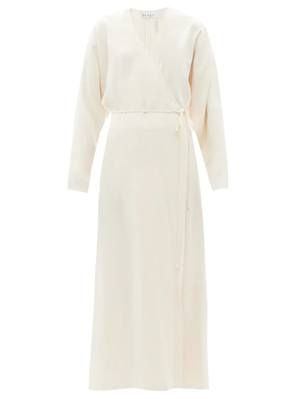 RAEY Cream Dolman-Sleeve Side-Split Wrap Dress - House Of Huntington