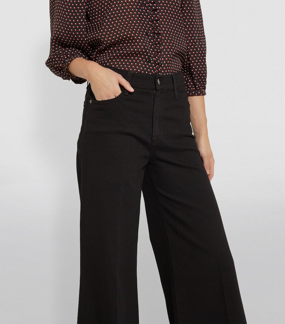 FRAME Black Le Palazzo Wide Leg Denim Jeans