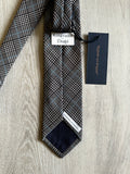 Drake's X Kingsman Prince Of Wales Check Grey Wool Tie - House Of Huntington