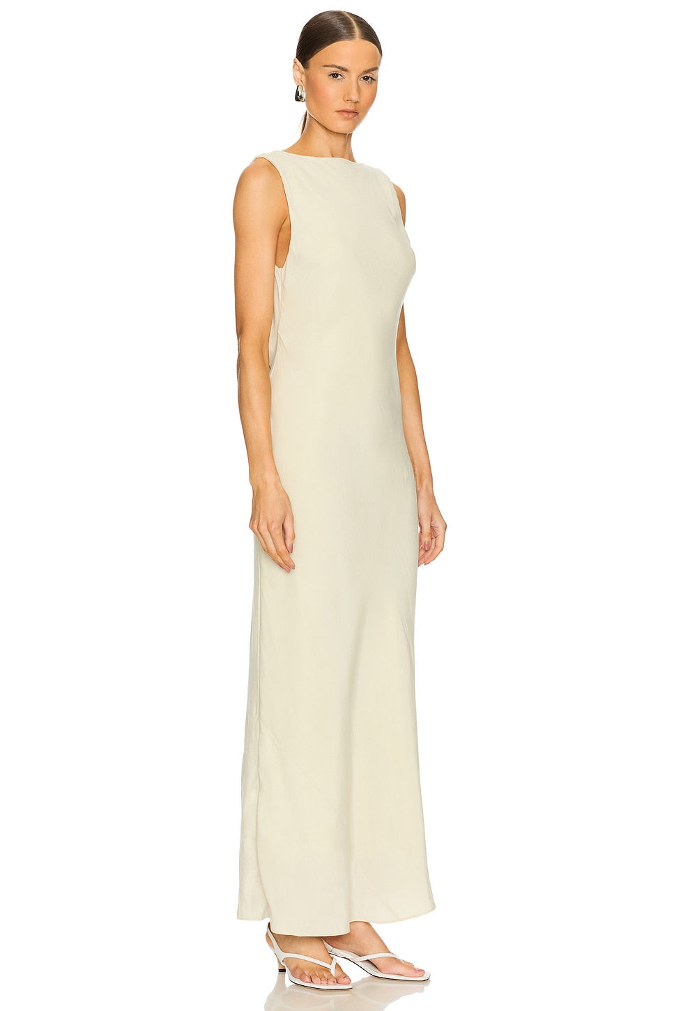 St Agni Dove Ivory Draped Cowl Dress