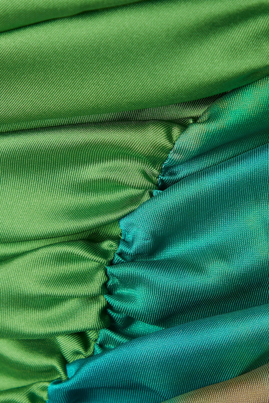 AHLUWALIA Jade Gathered Satin Sweetheart Neck Ruched Mini Dress - House Of Huntington