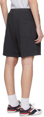 Sporty & Rich Black Logo Print Relaxed Fit Shorts