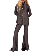 Sleeper Black Lurex Sparkly Long Sleeve Top Blouse