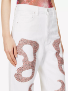 GERMANIER Patch Stone Embellished Straight-Leg Mid-Rise Upcycled-Denim Jeans - House Of Huntington