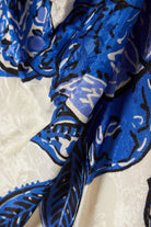 JOHANNA ORTIZ Gotas De Fuego Cutout Draped Floral-Jacquard Blue Midi Dress - House Of Huntington