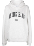 Anine Bing Spellout Logo Grey Melange Harvey Hoodie