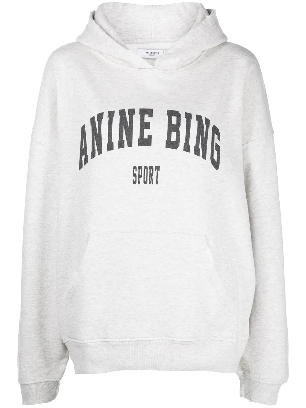 Anine Bing Spellout Logo Grey Melange Harvey Hoodie