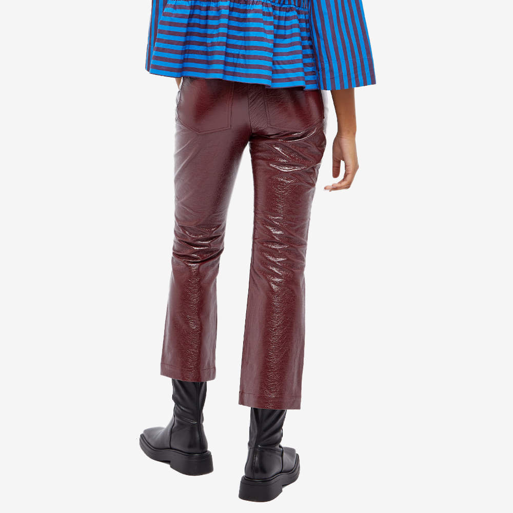 KITRI Nadia Chocolate Brown Vinyl Flared Trousers - House Of Huntington