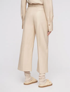 Joseph Nappa Leather Chai Taja High Waist Belted Wide Leg Crop Trousers - House Of Huntington