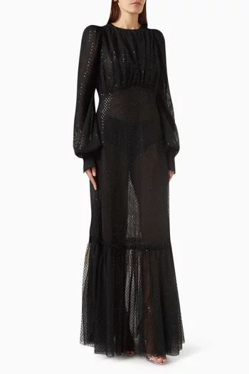 The Vampire's Wife The Royal Sorceress Black Tulle Sequinned Gown