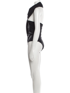MAXIMILIAN DAVIS Black Disco Draped Sleeveless Bodysuit - House Of Huntington