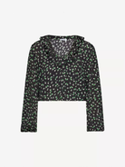 Rixo London Kym Floral Woven Ruffle Neck Long Sleeve Blouse Top - House Of Huntington