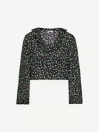 Rixo London Kym Floral Woven Ruffle Neck Long Sleeve Blouse Top - House Of Huntington