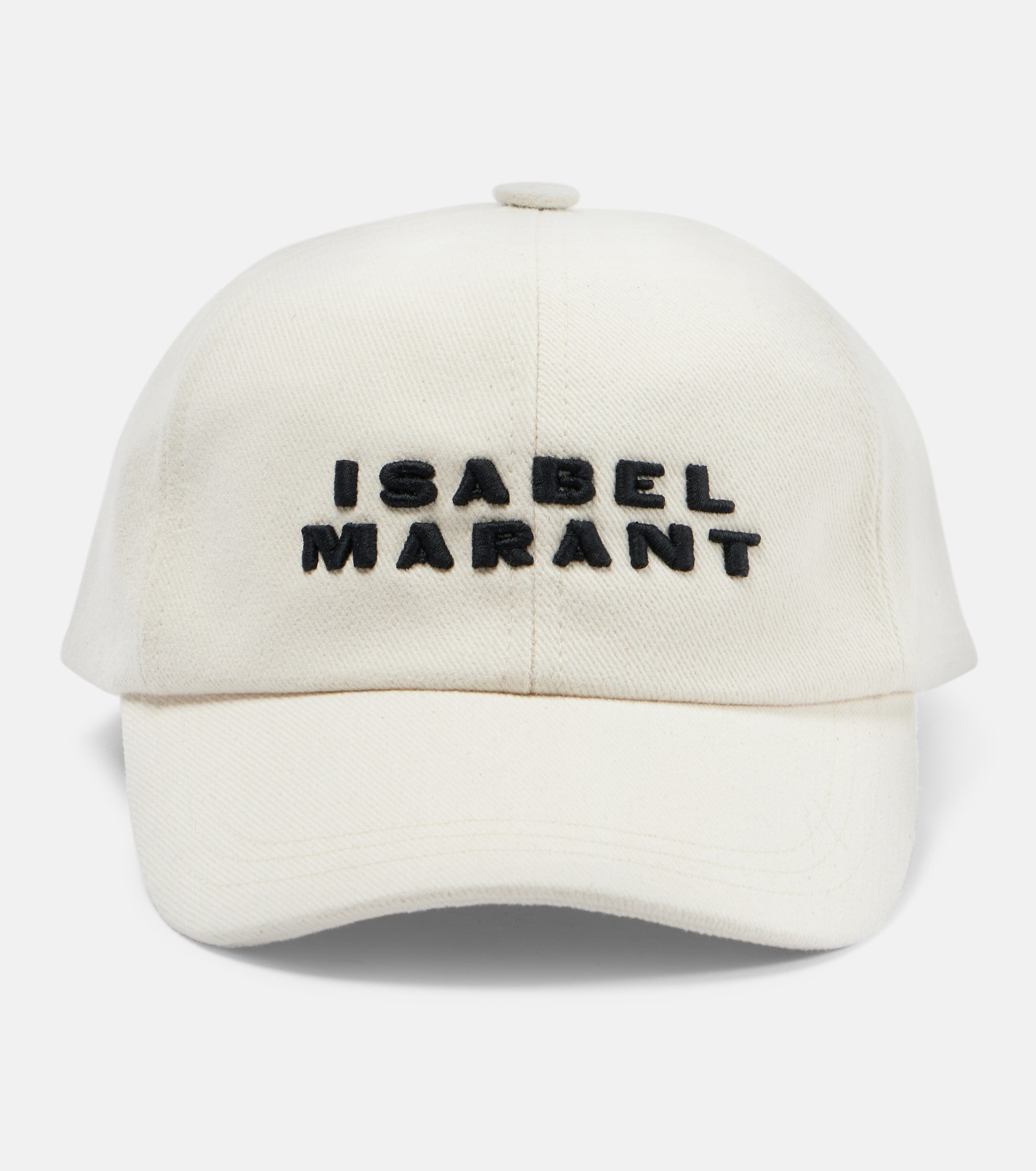 Isabel Marant Spellout Logo Front Tyron Ecru Baseball Cap