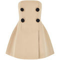 Odd Muse Beige Button Front The Ultimate Muse Trench Mini Dress