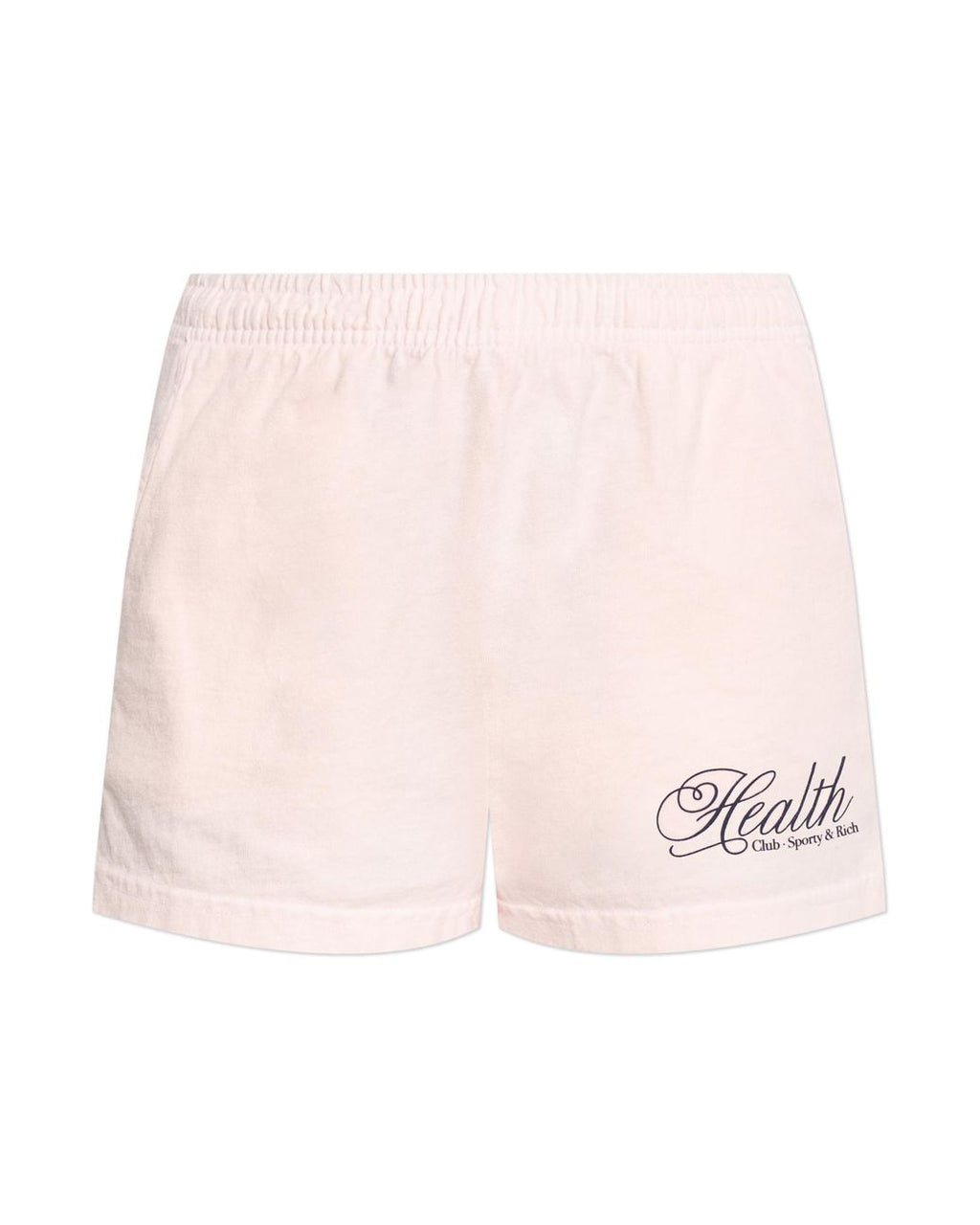 Sporty & Rich Pink Health Club Script Print Disco Shorts