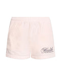 Sporty & Rich Pink Health Club Script Print Disco Shorts