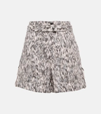 Isabel Marant Etoile Kaloscoe Printed High Waist Belted Cargo Shorts
