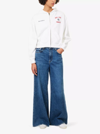 Sporty & Rich for '47 x The New York Yankees Homerun Printed Cotton Crop Hoodie