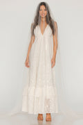 LoveShackFancy Bridal White Romantic Lace Bow Back Wedding Gown - House Of Huntington